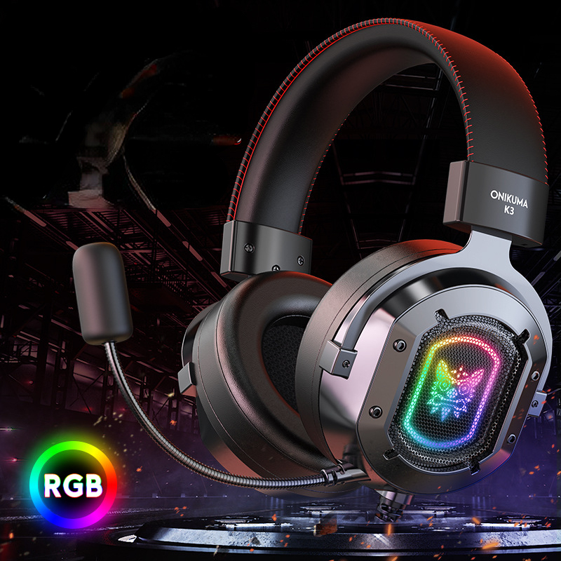 Gaming Headset Rgb - Zestaw słuchawkowy Onikuma k3 dla graczy