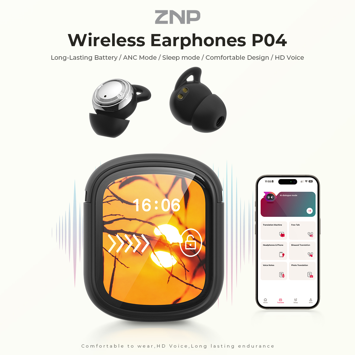 Słuchawki ZNP P04 do spania z  – Earbuds Charging Case recenzja i cena