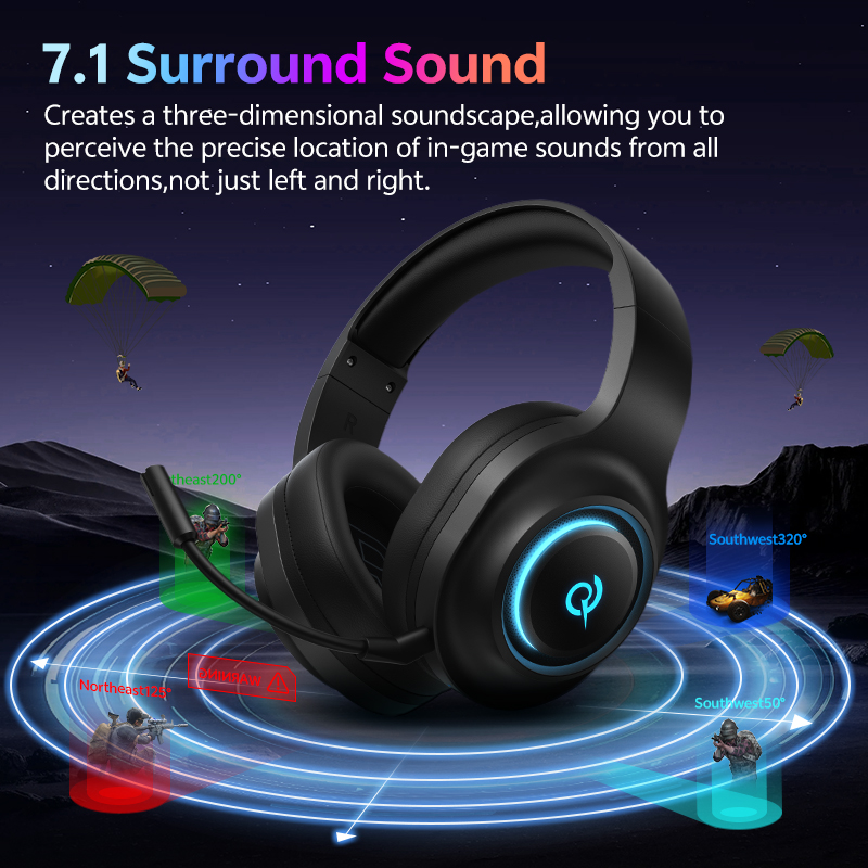 Słuchawki gamingowe QCY Heroad – Gaming Headset Rgb recenzja i cena